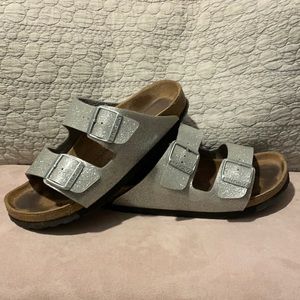 Silver Glitter Birkenstocks